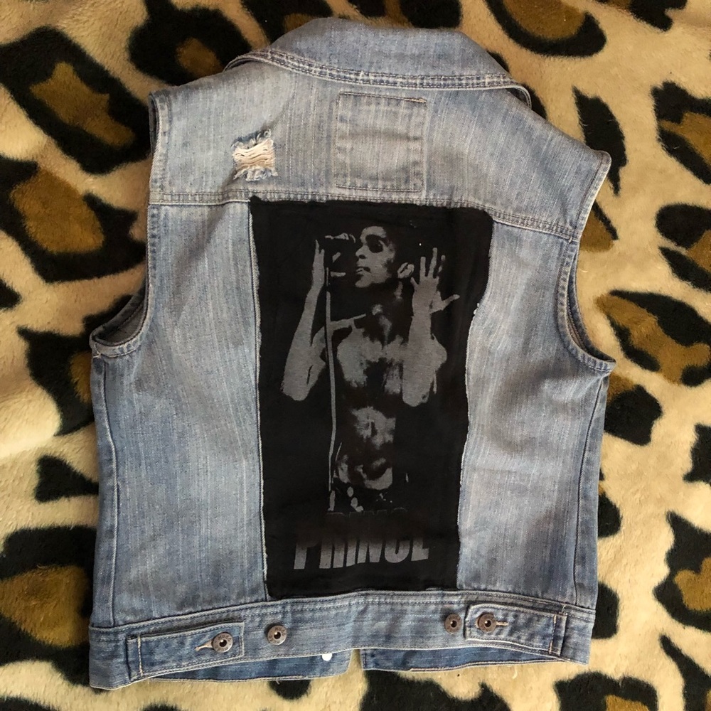 Prince denim vest one of a kind vintage